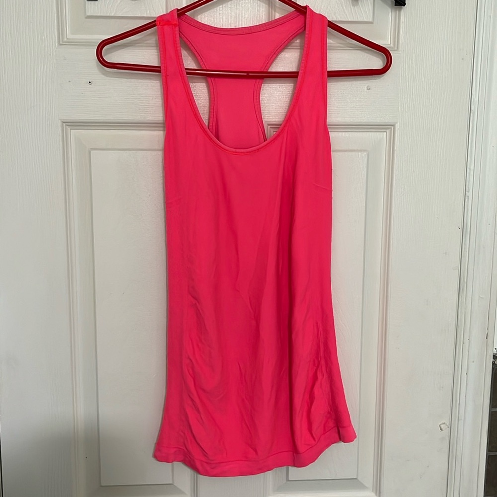Women’s neon pink racer back sleeveless t shirt size medium